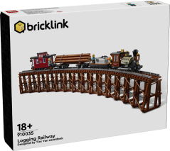 LEGO® Bricklink 910035 Přeprava dřeva po železnici