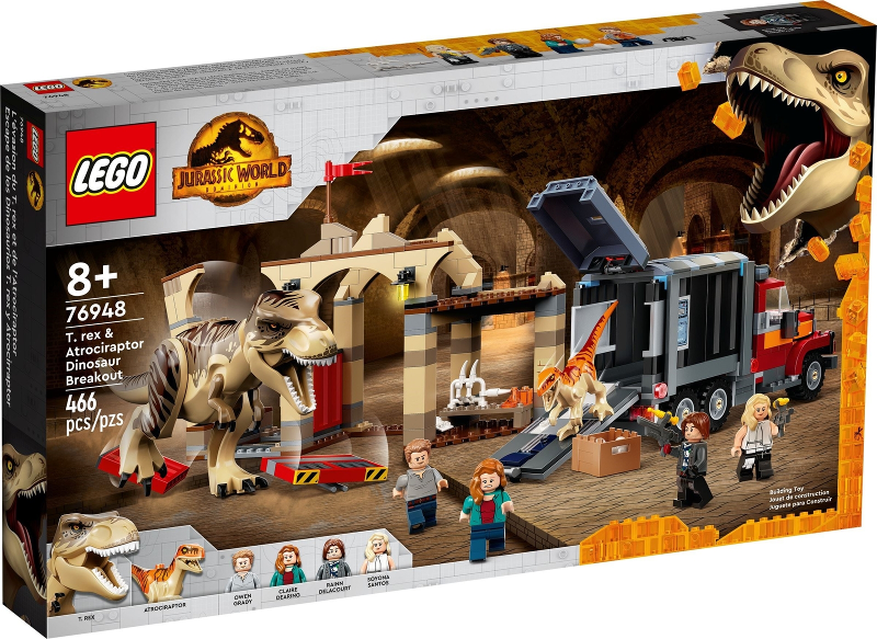 LEGO® Jurassic World 76948 – T. rex & Atrociraptor Dinosaur Breakout